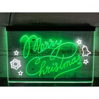 Merry Christmas Tree Dual LED Neon Sign