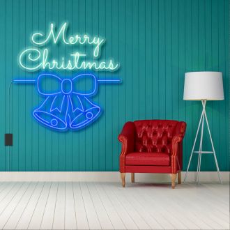 Merry Christmas With Bell Neon Sign