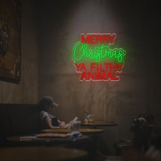 Merry Christmas Ya Filthy Animal LED Neon Sign
