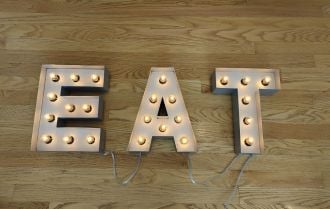 Steel Marquee Letter Eat High-End Custom Zinc Metal Marquee Light Marquee Sign