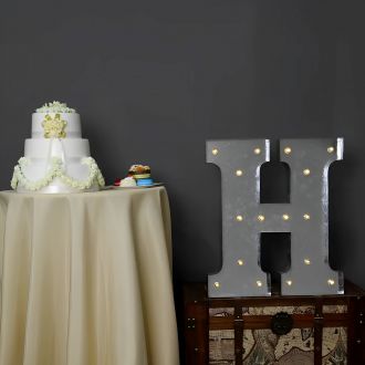 Steel Marquee Letter Grey Alphabet H High-End Custom Zinc Metal Marquee Light Marquee Sign