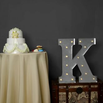Steel Marquee Letter Grey Alphabet K High-End Custom Zinc Metal Marquee Light Marquee Sign