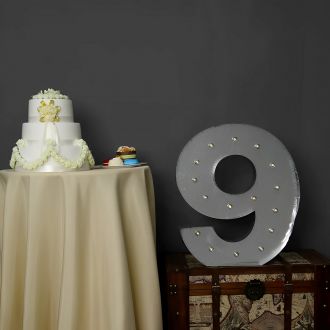 Steel Marquee Letter Grey Number 9 High-End Custom Zinc Metal Marquee Light Marquee Sign