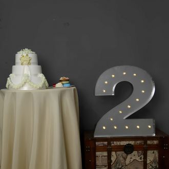 Steel Marquee Letter Grey Number 2 High-End Custom Zinc Metal Marquee Light Marquee Sign