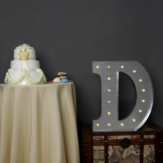 Steel Marquee Letter Grey Alphabet D High-End Custom Zinc Metal Marquee Light Marquee Sign