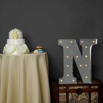 Steel Marquee Letter Grey Alphabet N High-End Custom Zinc Metal Marquee Light Marquee Sign