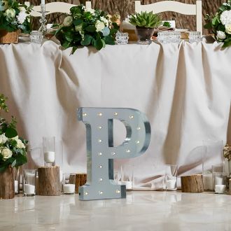 Steel Marquee Letter Grey Alphabet P High-End Custom Zinc Metal Marquee Light Marquee Sign