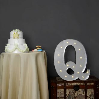 Steel Marquee Letter Grey Alphabet Q High-End Custom Zinc Metal Marquee Light Marquee Sign
