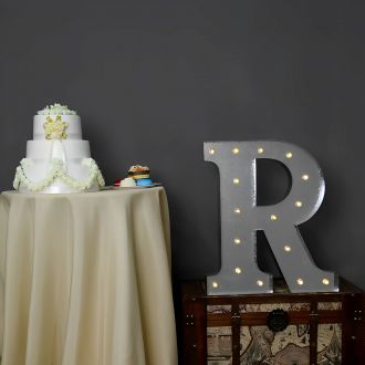 Steel Marquee Letter Grey Alphabet R High-End Custom Zinc Metal Marquee Light Marquee Sign