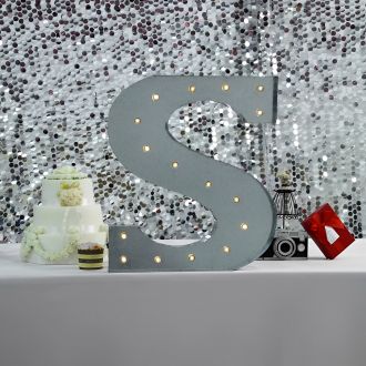 Steel Marquee Letter Grey Alphabet S High-End Custom Zinc Metal Marquee Light Marquee Sign