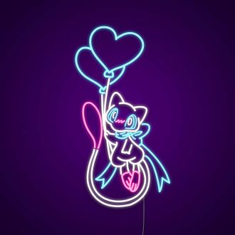 Mew Heart Balloons Neon Sign