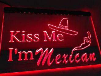 Mexican Food Kiss Me Adv Cafe LED Neon Sign