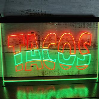 Mexican Tacos Dual LED Neon Sign
