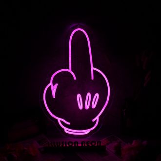 Mickey's Middle Finger Pink Neon Sign