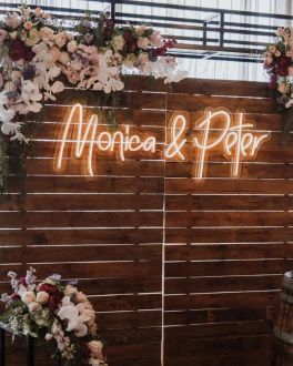 Monica And Peter Neon Name Signs For Wedding Party Decor
