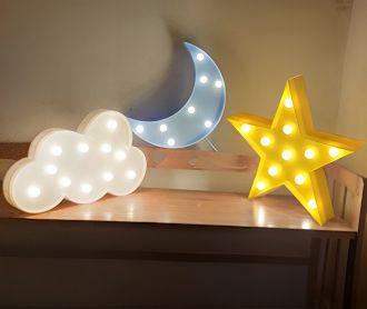 Steel Marquee Letter Moon Cloud Star Bedroom Decor High-End Custom Zinc Metal Marquee Light Marquee Sign
