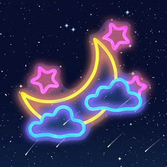 Moon Cloud Stars Neon Sign Light Up Bedroom And Kids Room