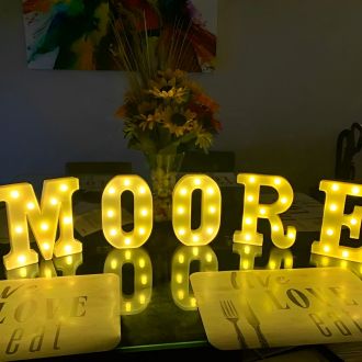 Steel Marquee Letter MOORE Name High-End Custom Zinc Metal Marquee Light Marquee Sign