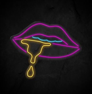 Mouth Dripping Neon Sign