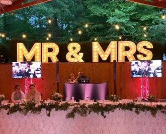 Steel Marquee Letter Mr & Mrs Wedding High-End Custom Zinc Metal Marquee Light Marquee Sign