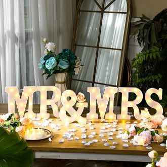 Steel Marquee Letter Mr & Mrs Wedding Home Decor High-End Custom Zinc Metal Marquee Light Marquee Sign