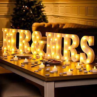 Steel Marquee Letter Mr & Mrs Home Decor High-End Custom Zinc Metal Marquee Light Marquee Sign