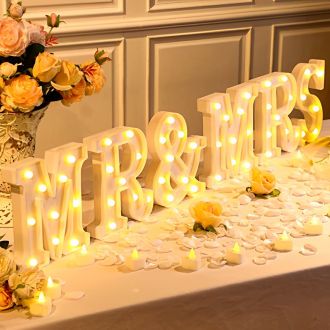 Steel Marquee Letter Mr & Mrs Wedding Decor Romantic High-End Custom Zinc Metal Marquee Light Marquee Sign