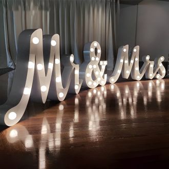 Steel Marquee Letter Mr & Mrs Wedding Decor High-End Custom Zinc Metal Marquee Light Marquee Sign