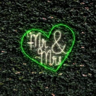 Mr and Mrs Inside Heart V1 Neon Sign