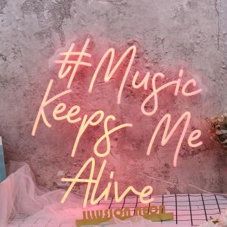 Music Keeps Me Alive Red Neon Sign