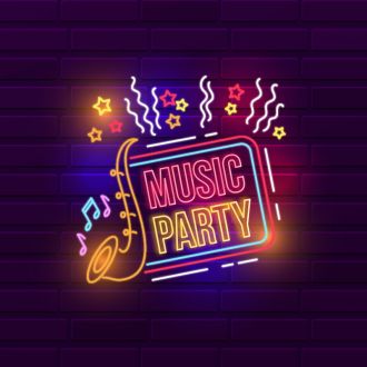 Music Party Neon Sign