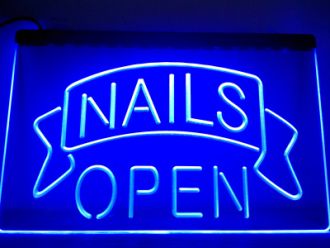 Nails Open Beauty Salon LED Neon Sign