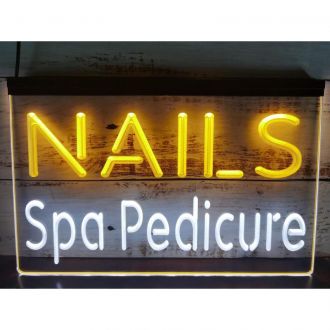 Nails Spa Pedicure Beauty Salon Dual LED Neon Sign