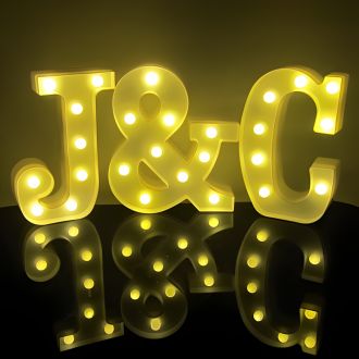 Steel Marquee Letter Name J&C High-End Custom Zinc Metal Marquee Light Marquee Sign