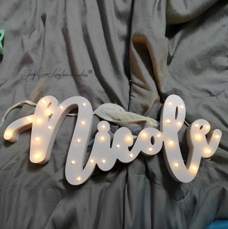 Steel Marquee Letter Name Nicole Warm White High-End Custom Zinc Metal Marquee Light Marquee Sign