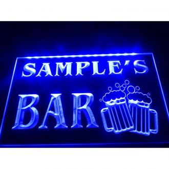 Name Personalized Bar Mugs Cheers 2 LED Neon Sign
