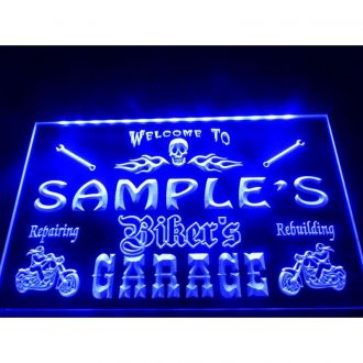 Name Personalized Bikers Garage Motorcycle Repair Bar LED Neon Sign