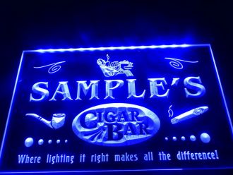 Name Personalized Cigar Pipe Bar Lounge LED Neon Sign
