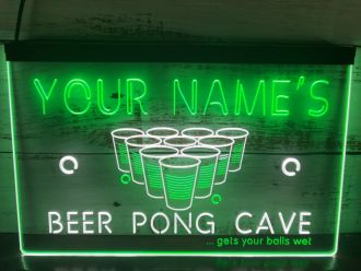 Name Personalized Custom Beer Pong Cave Bar Dual LED Neon Sign