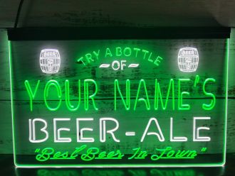 Name Personalized Custom Best Beer Ale Home Bar Pub v1 Dual LED Neon Sign