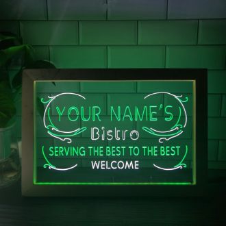 Name Personalized Custom Best Bistro Dual LED Neon Sign