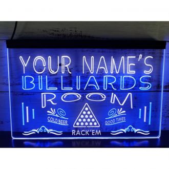 Name Personalized Custom Billiards Pool Bar Room Dual LED Neon Sign