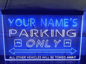 Name Personalized Custom Car Parking Only Bar Beer Dual LED Neon Sign