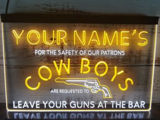 Name Personalized Custom Cowboys Dual LED Neon Sign