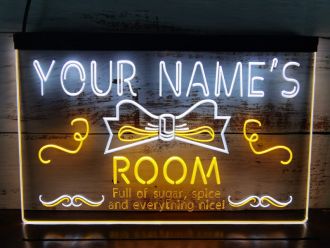 Name Personalized Custom Girl Princess Room Bar Beer v1 Dual LED Neon Sign