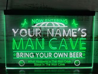 Name Personalized Custom Man Cave Basketball Bar Beer Dual LED Neon Sign