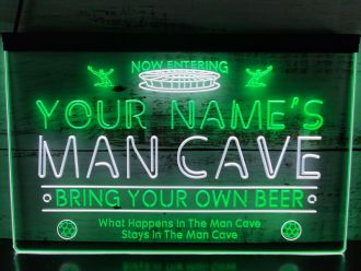 Name Personalized Custom Man Cave Soccer Bar Beer Dual LED Neon Sign