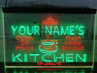 Name Personalized Custom Mom Kitchen Bar Dual LED Neon Sign