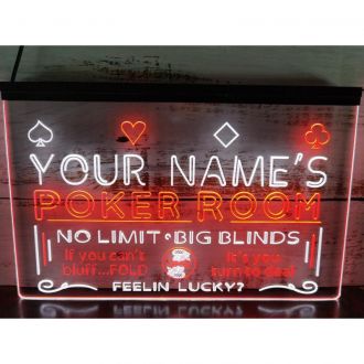 Name Personalized Custom Poker Casino Room Beer Bar Dual LED Neon Sign