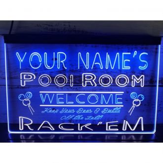 Name Personalized Custom Pool Room v1 Dual LED Neon Sign